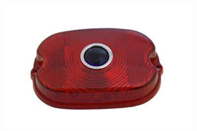 Oval Taillight Lens (red w blue dot)